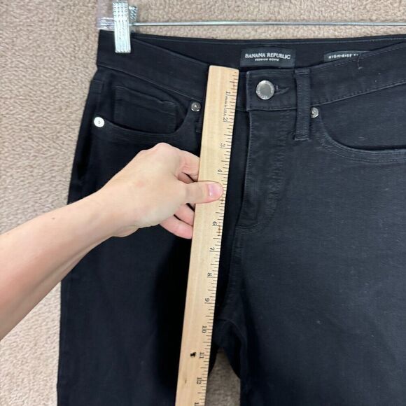 Banana Republic Skinny Jeans Women's 26 Black High Rise‎ Premium Denim Raw Hem - Picture 8 of 15